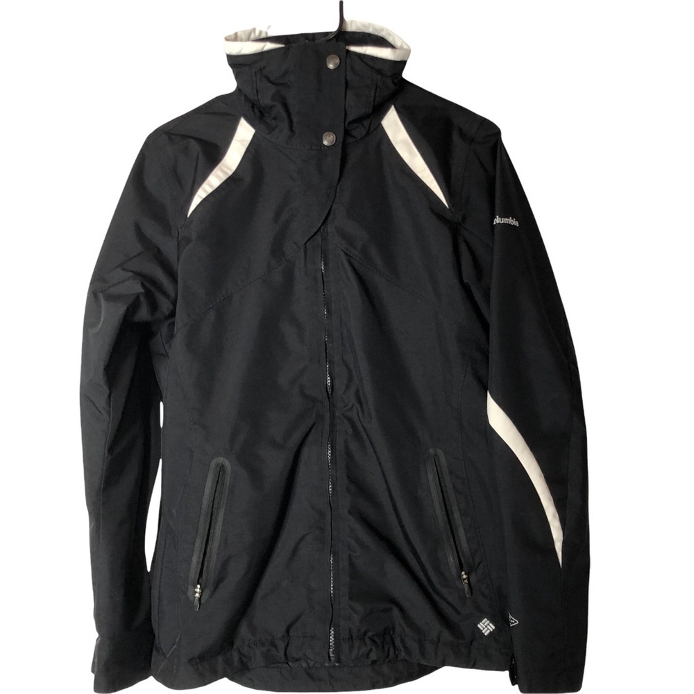 Columbia Black and White Omni-Tech Interchange‎ Jacket Size XS Bugaboo